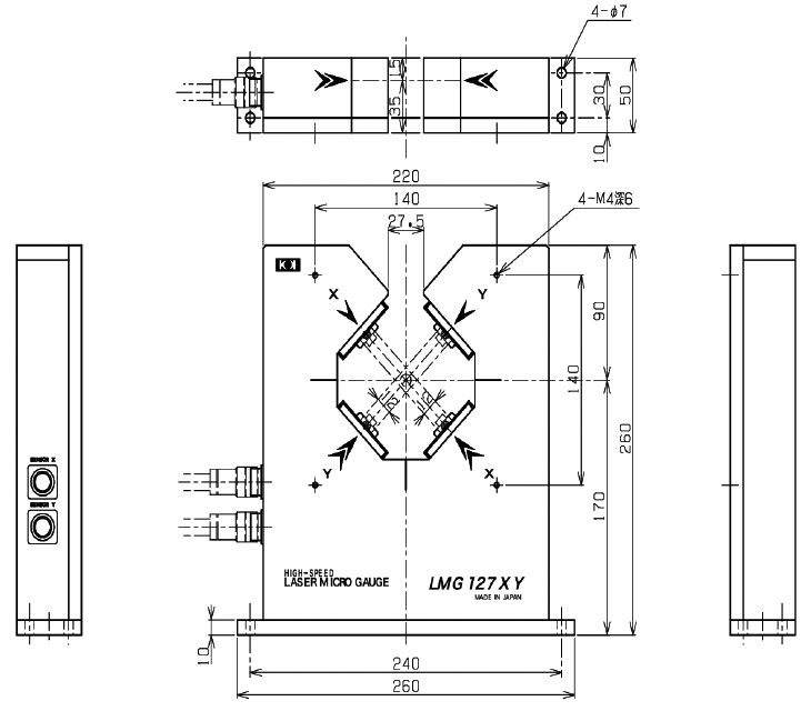 LMG127xyセンサ部外径寸法図